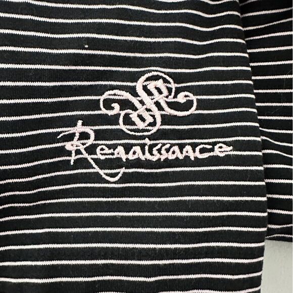 POLO RALPH LAUREN GOLF Size L Pink/Black Stripe Polo Shirt Renaissance on sleeve - Picture 6 of 7